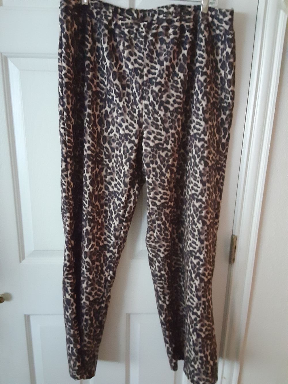 Leopard Print Animal Print Pants in Brown/Black Size 18W